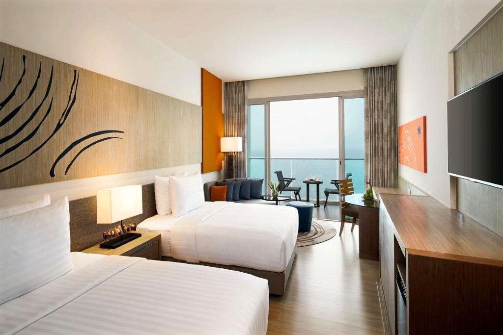 Mvenpick Siam Na Jomtien PattayaroomsDeluxe Twin Sea View Bed5