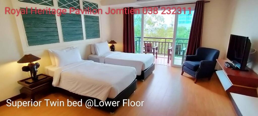 Royal Heritage Pavilion Jomtien HotelroomsLow Floor Superior Sea View Twin Room Guestroom25